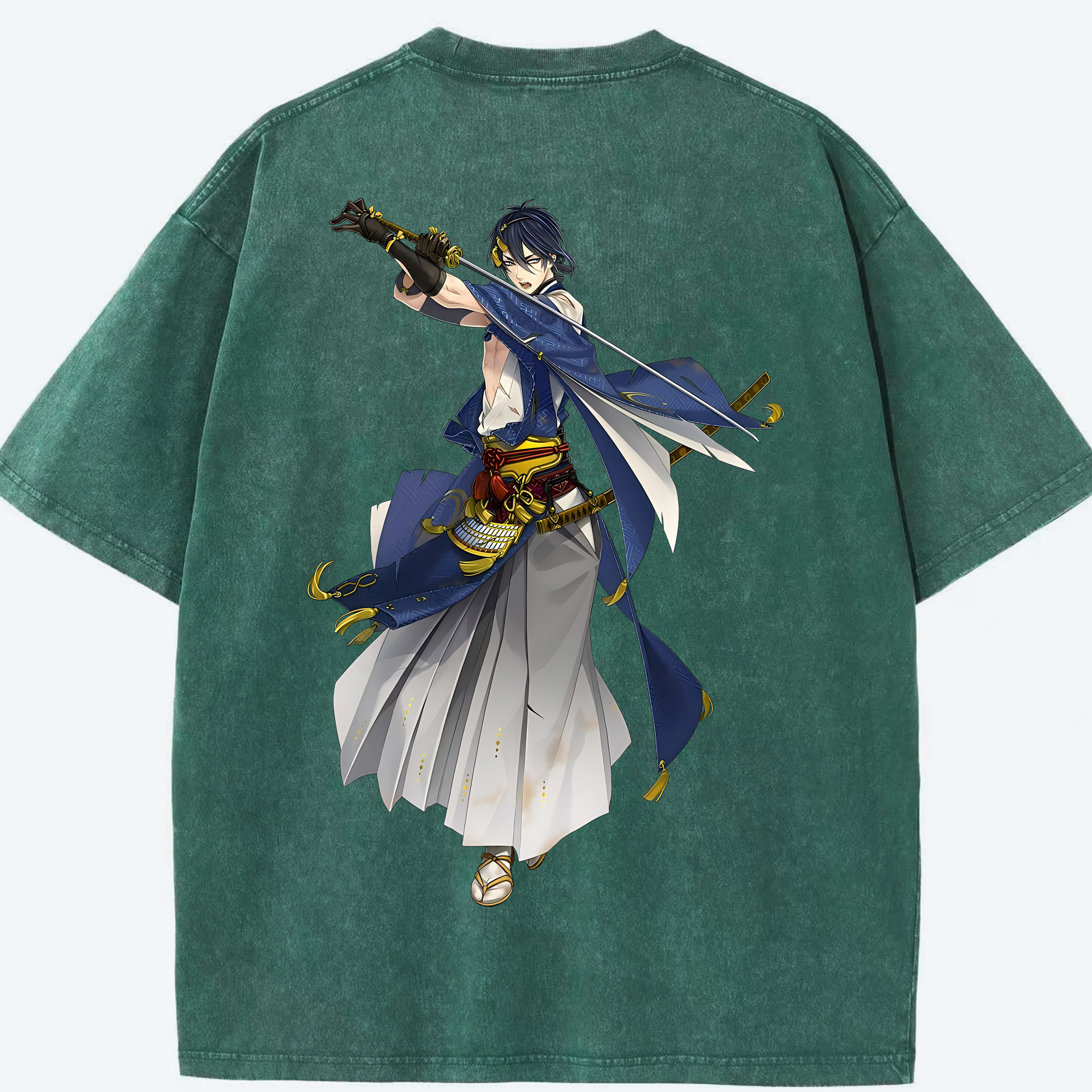 （画像用） 刀剣乱舞 Touken Ranbu 綿100% ヴィンテージ風 半袖Tシャツ（背面プリント）